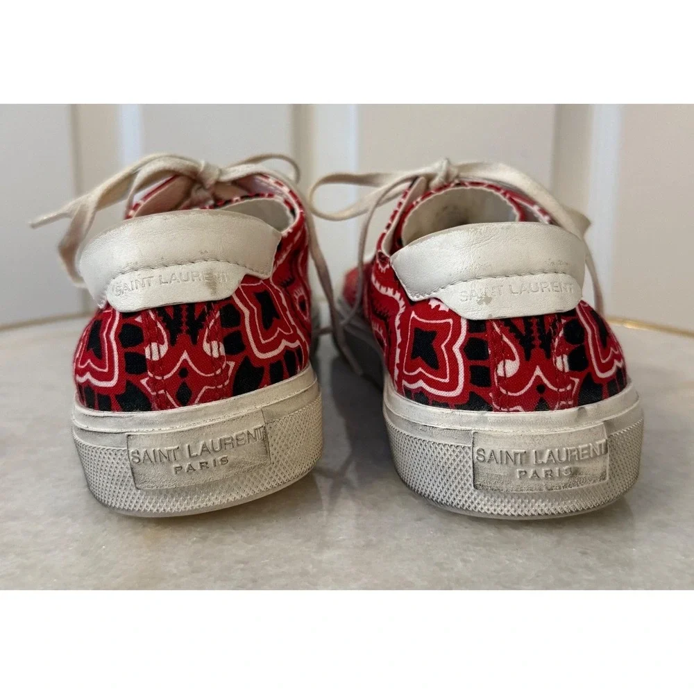 Saint Laurent Red Bandana‎ Paisley Low Top Sneakers